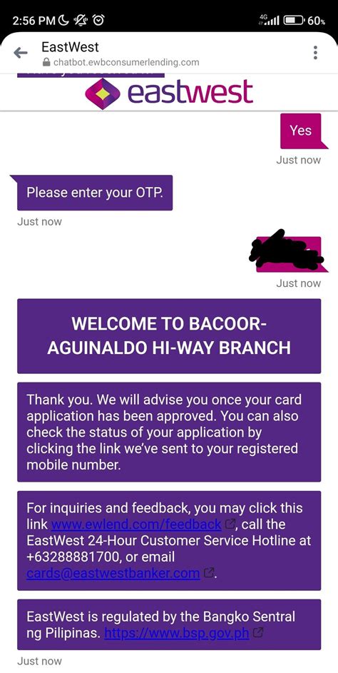 esta chatbot link|Eastwest ESTA accounts : r/PHCreditCards .